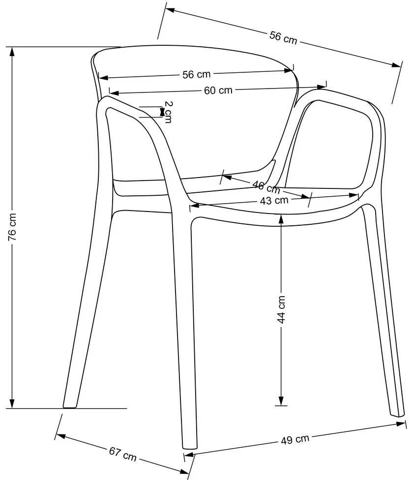 Scaun de bucaterie Layne, negru