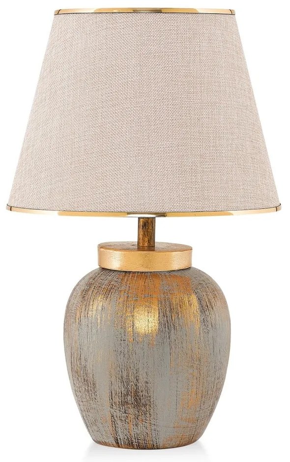 Veioză crem/aurie cu abajur textil (înălțime 47 cm) Yakamoz – Opviq lights