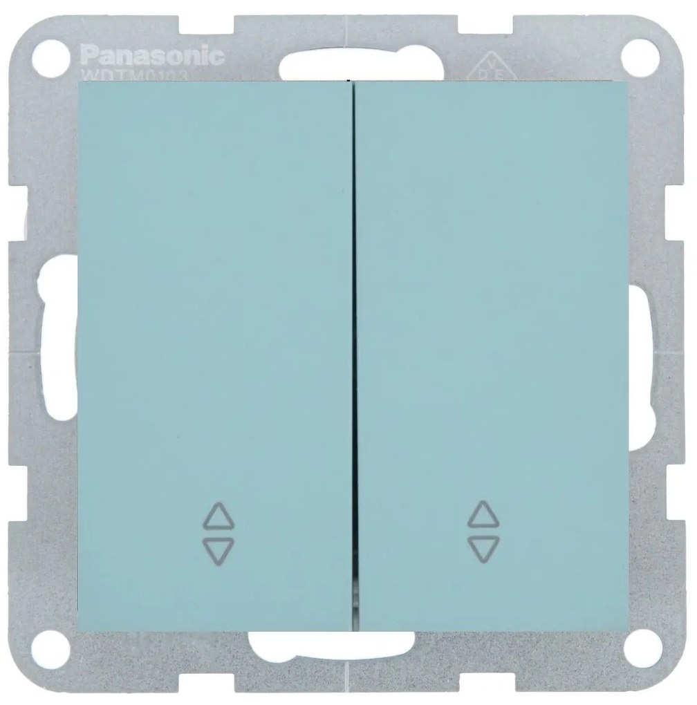 Intrerupator dublu cap scara 10A, IP20, Turcoaz, Panasonic Karre Plus 55 Soft Touch