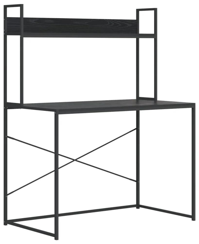 30204 vidaXL Birou de computer, negru, 110x60x138 cm, lemn prelucrat