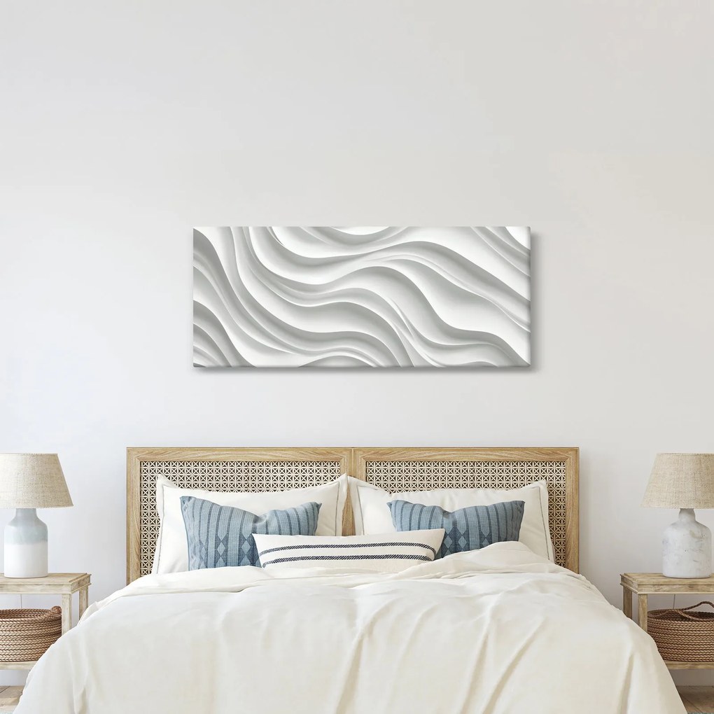 Tablou - Valuri Albe 3D (120x50 cm)