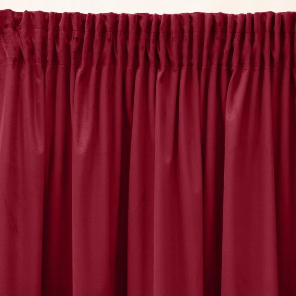 Draperii monocromatice din catifea de culoare burgundy 140 x 270 cm