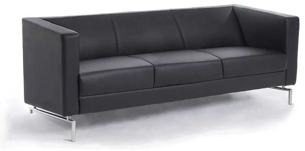 Canapea Manhattan, trei locuri, neagra