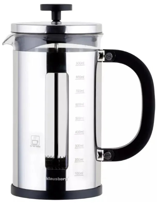 Infuzor pentru ceai/cafea Klausberg KB 7703, 1 L, Sticla, Scala de masurare, Inox