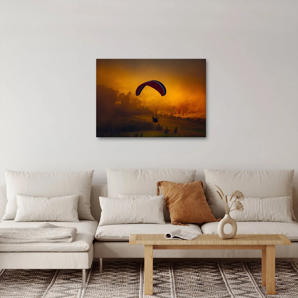 Tablou cu parașutistul în apus de soare (70x50 cm)