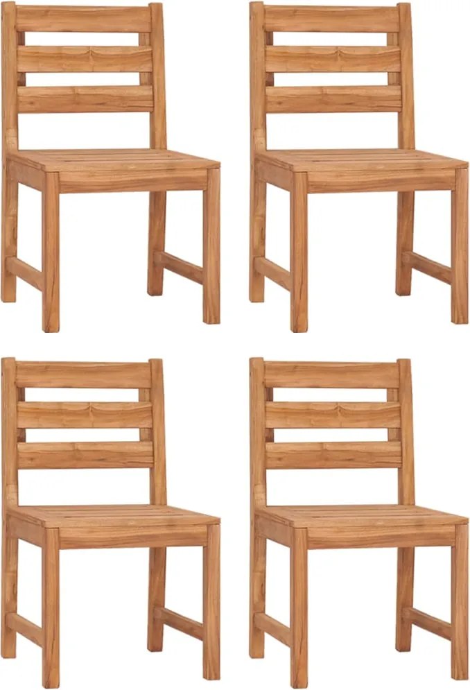 vidaXL Scaune de grădină, 4 buc., lemn masiv de tec