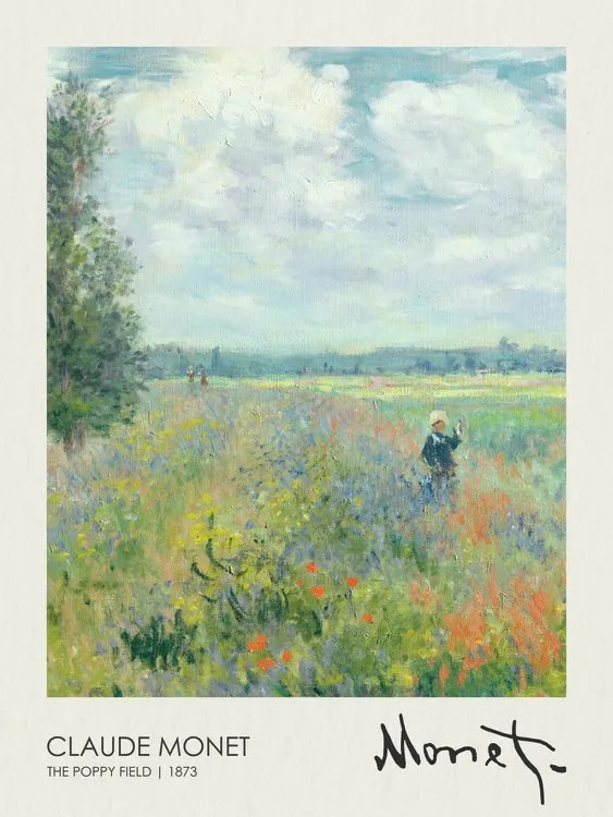 Reproducere The Poppy Field Near Argenteuil (1873), Claude Monet