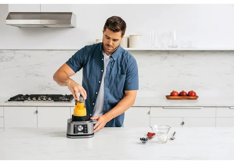 Blender Ninja Foodi Power Nutri CB350EU, 1200W, 2.1L, 3in1, 6 programe, Smart Torque, Auto-iQ, Negru/inox