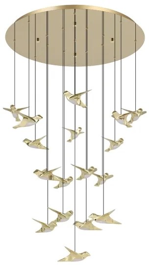 Lustră LED dimabilă pe cablu Eglo 390398 PARATEBUENO 17xLED/3W/230V auriu