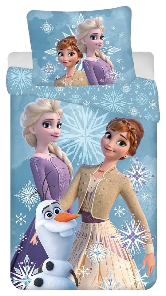 Lenjerie de pat din bumbac pentru copii pentru pat de o persoană 140x200 cm Frozen – Jerry Fabrics