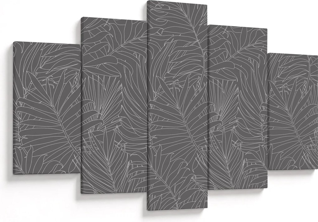 Tablou - Frunze de palmier gri (150x105 cm)