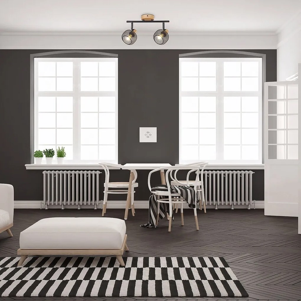Lustra aplicata 2l design industrial Grendel negru