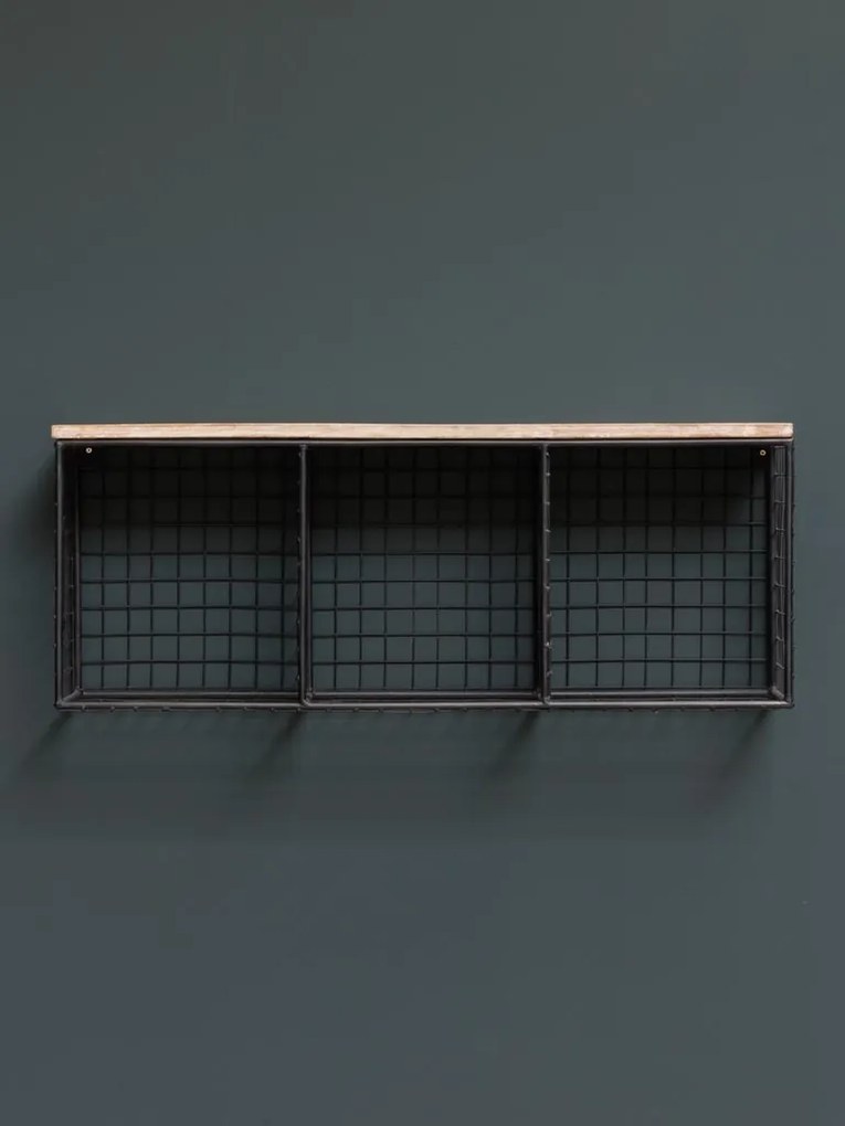 Raft de perete, din metal, cu aspect vintage, Industrial
