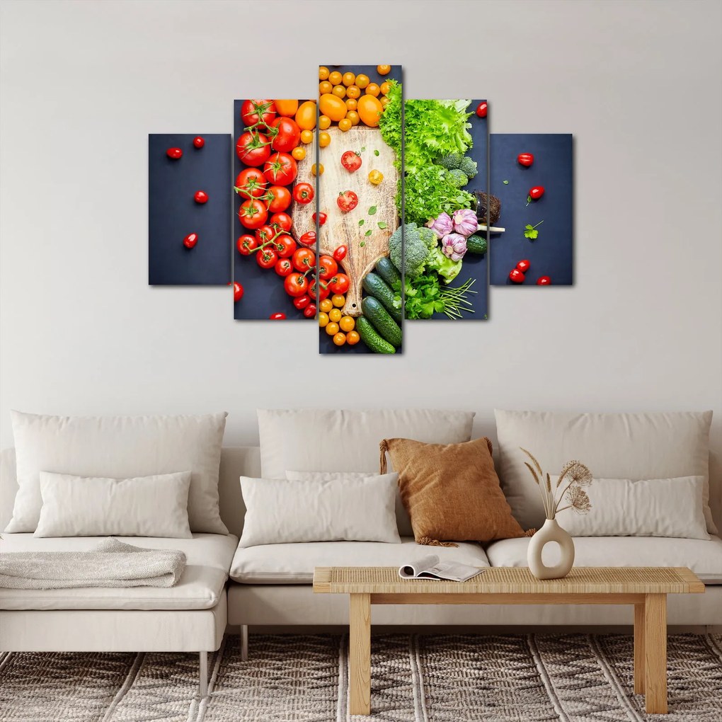 Tablou - Masa plină cu legume (150x105 cm)
