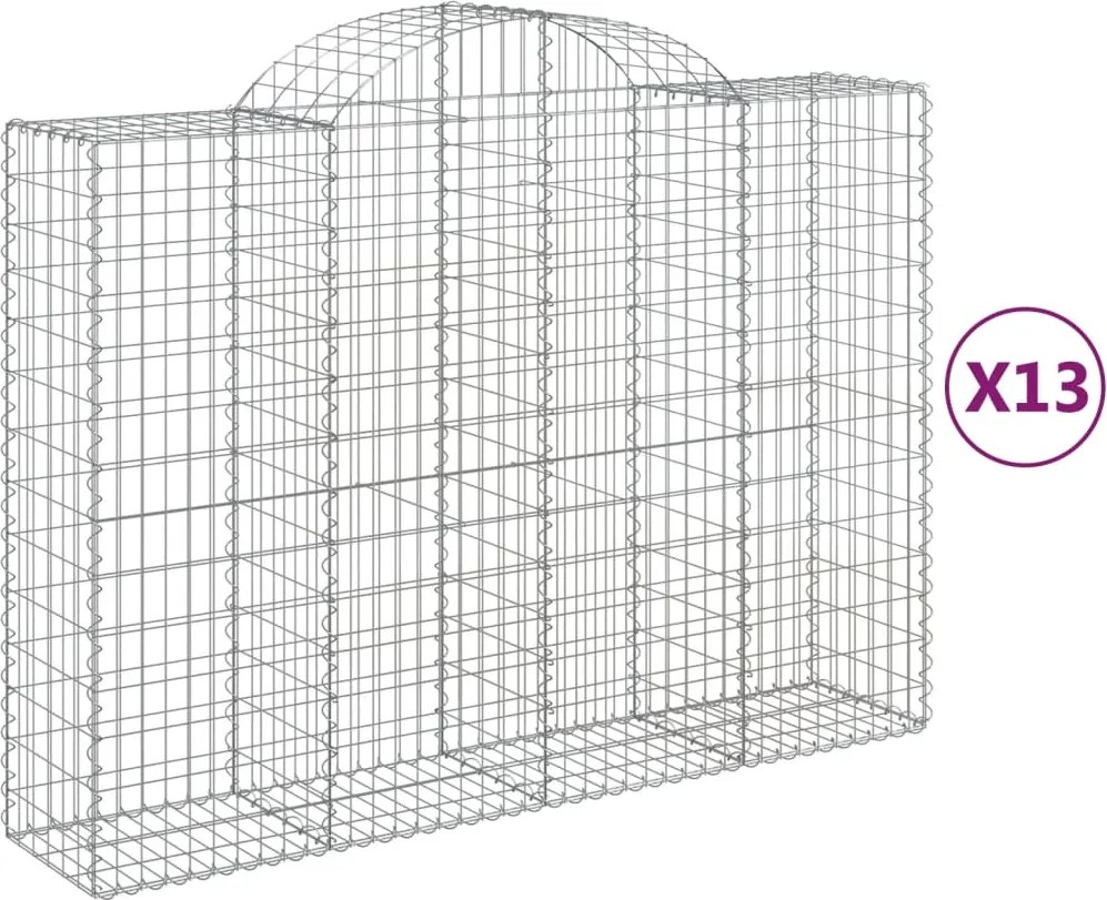 vidaXL Coșuri gabion arcuite 13 buc, 200x50x140/160cm, fier galvanizat