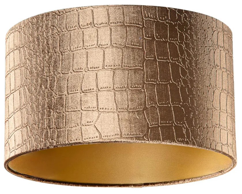Abajur din catifea cu design de crocodil și interior auriu 35/35/20