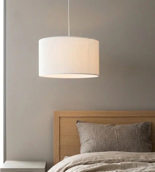 Lustră suspendată pe cablu SIRJA PLISADO 1xE27/15W/230V Ø 35 cm albă