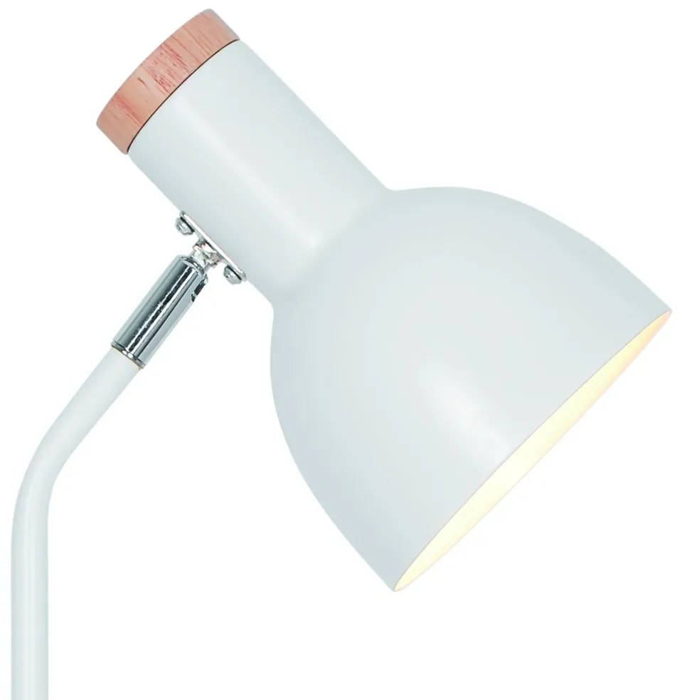 Lampa de birou camera copii cu suport telefon si pixuri, Devone alb