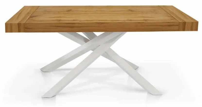 MASA EXTENSIBILA COMFY CU PICIOR METALIC - 160 cm / 90 cm / h 77 - STEJAR ,PICIOR ALB