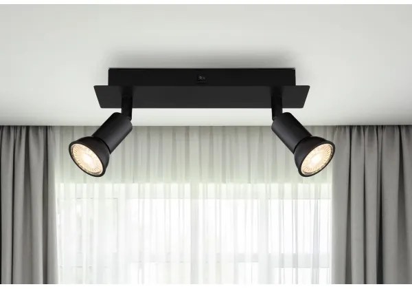 Spot DREW 2xGU10/35W/230V negru Globo 57998-2