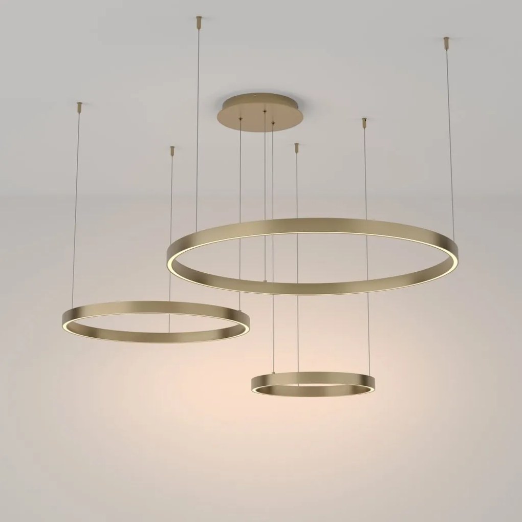 Lustra cu 3 inele LED design modern Rim alama 80cm, 3000K