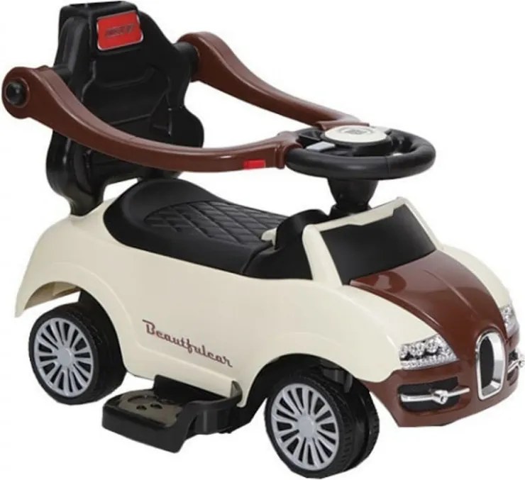 Masinuta copii si bebe NOVOKIDS™ Classico Rider 2 in 1 , Cu melodii si sunete, Maner de impins pentru parinti detasabil, Functie trotineta fara
