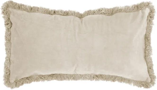 Pernă cu înveliș din catifea PT LIVING, 60 x 30 cm, alb crem