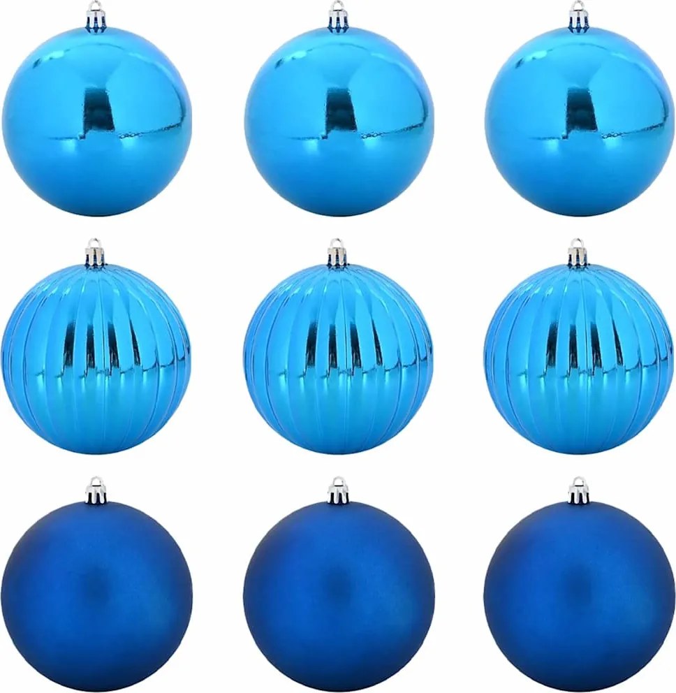 vidaXL Set de globuri de Crăciun XL 9 pcs albastru Plastic
