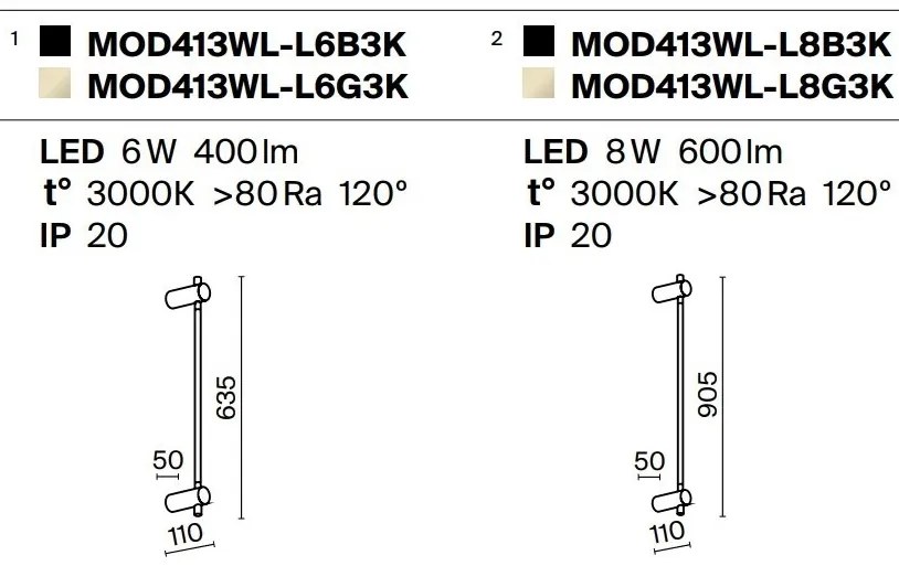 Aplica de perete LED design liniar Rotta auriu 90,5cm