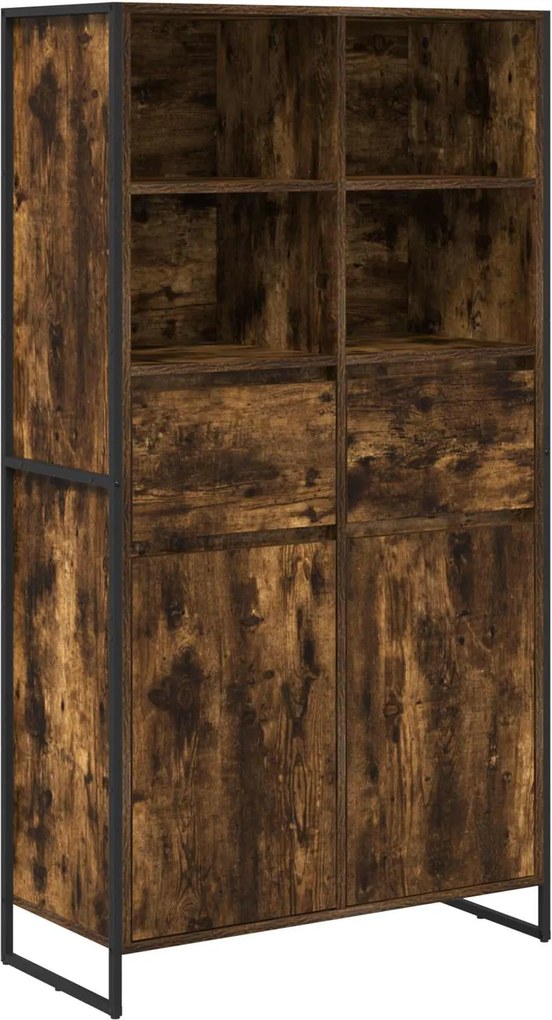 vidaXL Bufet 2 pcs Stejar fumuriu 81 x 36 x 150.5 cm Lemn compozit