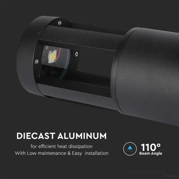 Lampă LED de exterior LED/10W/230V 25cm 3000K IP65 neagră