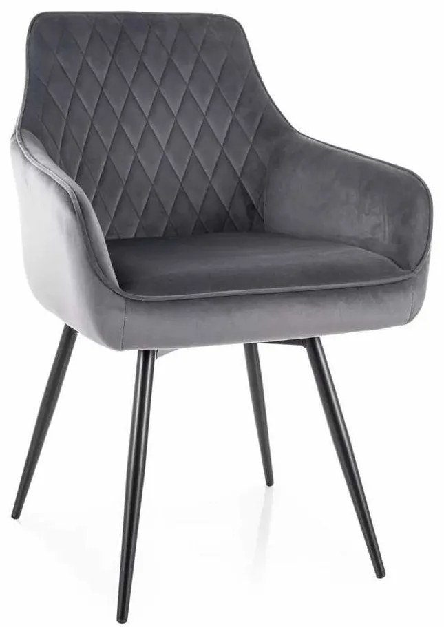 Scaun de bucătărie Alcano Velvet, gri