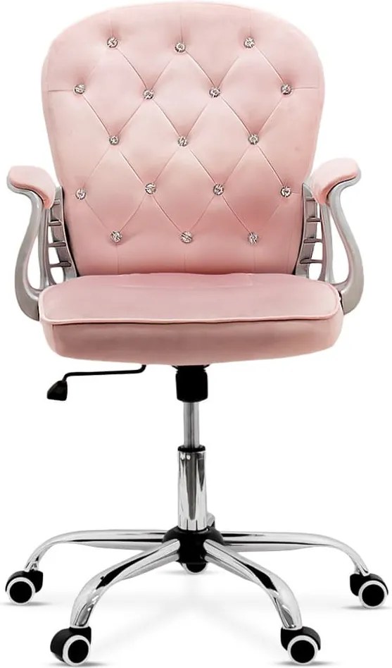Scaun de birou din catifea elegant OFF 437 roz