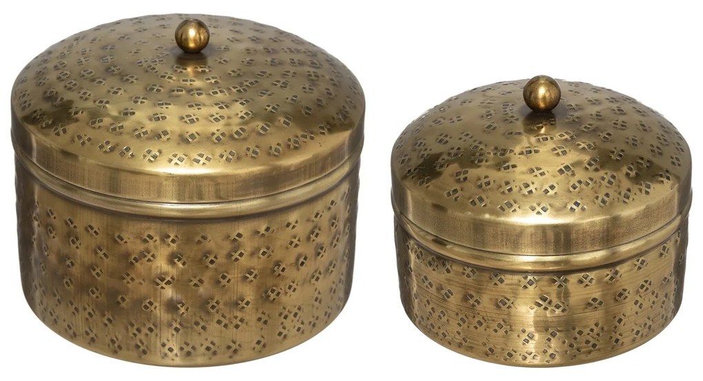 Cutii pentru bijuterii OASIS, 2 piese, metal, auriu