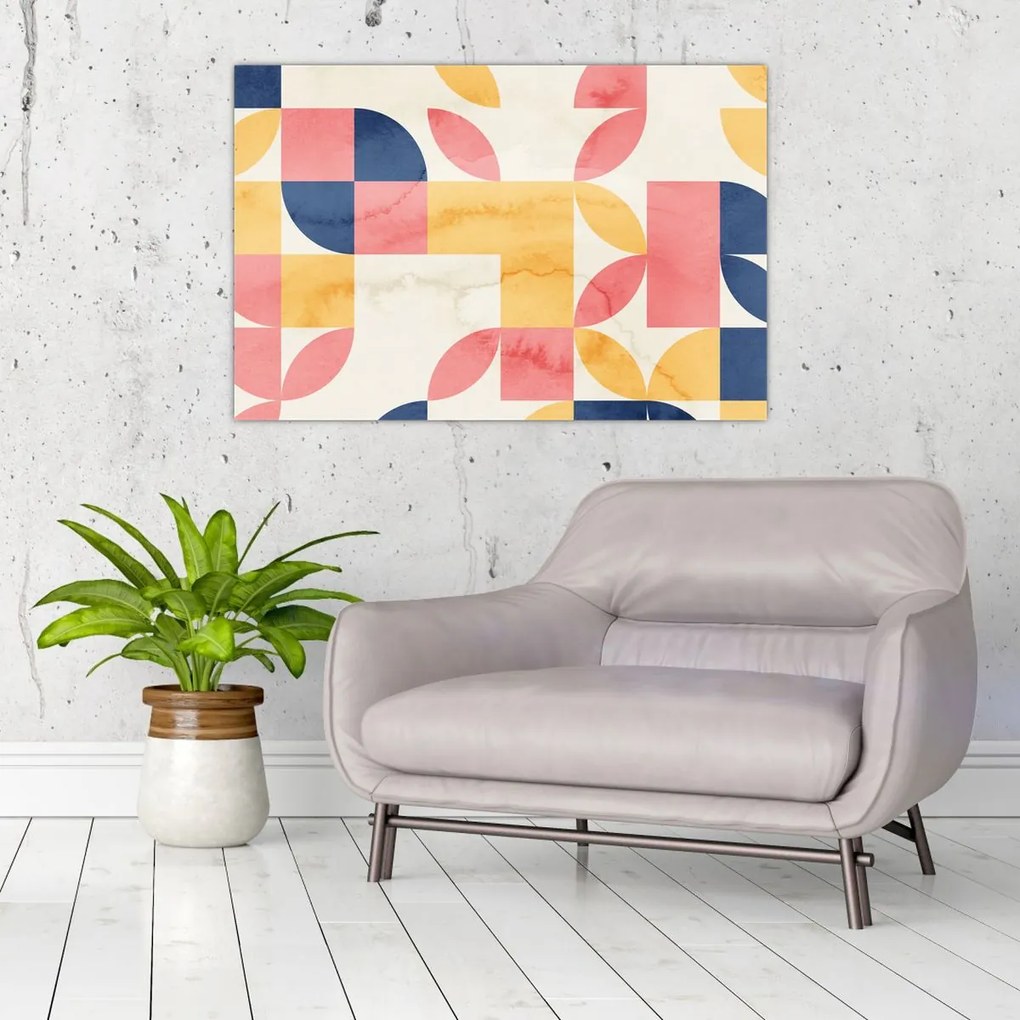 Tablou - Abstracție cu modele retro (90x60 cm)