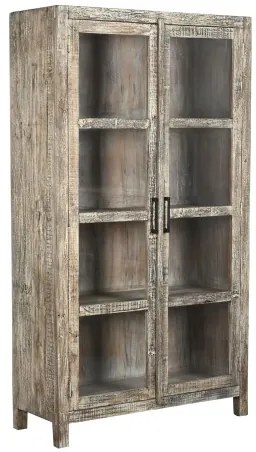 Vitrina, natur, din lemn reciclat, Willow
