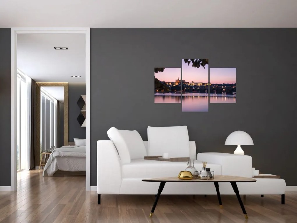Tablou cu palatul din Praga și Vltava (90x60 cm)