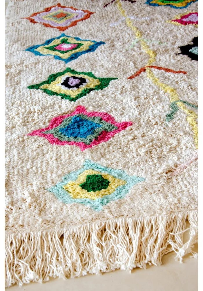 Covor crem lavabil/țesut manual din bumbac 170x240 cm Kaarol – Lorena Canals