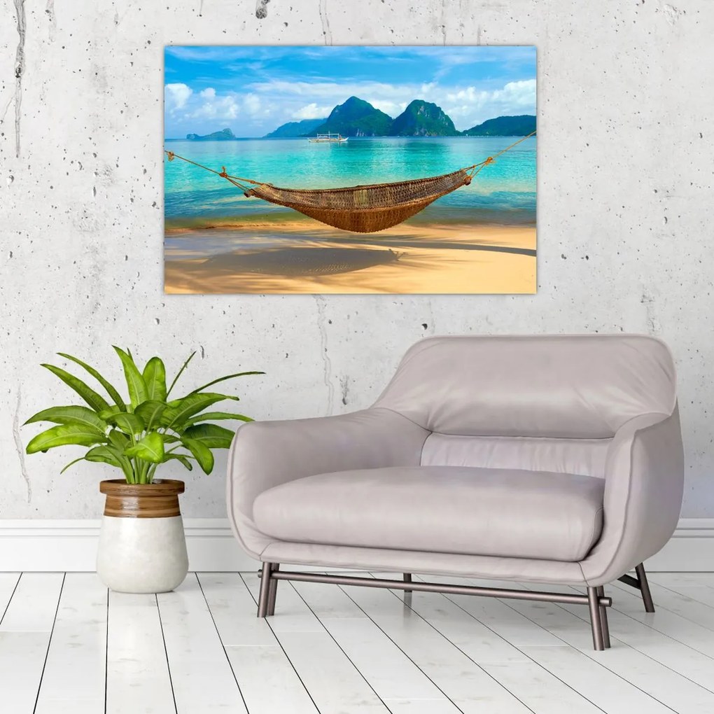 Tablou - Hamac pe plajă (90x60 cm)