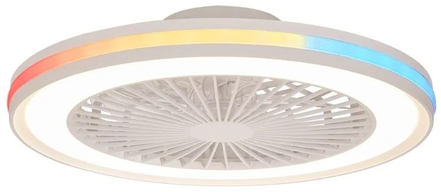 Lustra LED RGB CCT cu ventilator si telecomanda GAMER big alb MA-7861