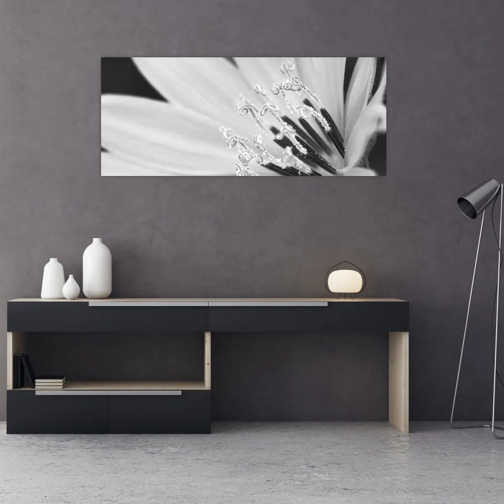 Tablou - Floare albă și neagră (120x50 cm)