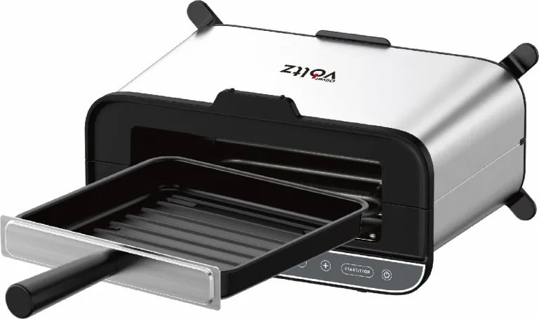 Prajitor de paine multifunctional 4in1 Oliver Voltz OV51015R, 1700 W, 240 x 225 mm, Functie gratar, cuptor, grill, Otel inoxidabil/Negru