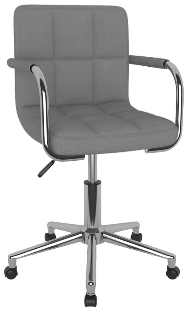 vidaXL Scaun de bucătărie pivotant, gri deschis, material textil