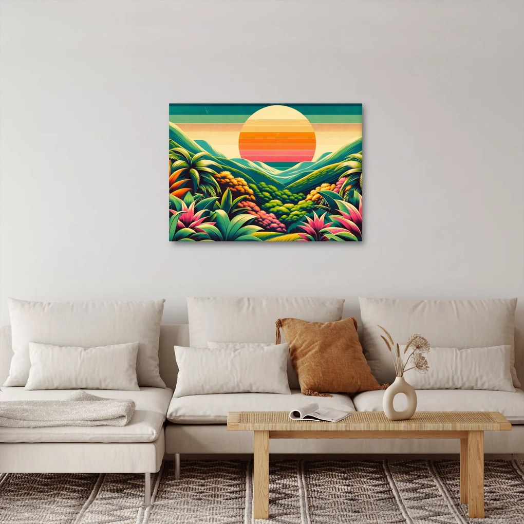 Tablou - Apus de soare multicolor (70x50 cm)