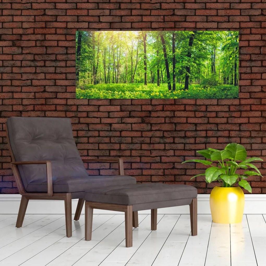 Tablou - Pădurea cu frunze de primăvară (120x50 cm)