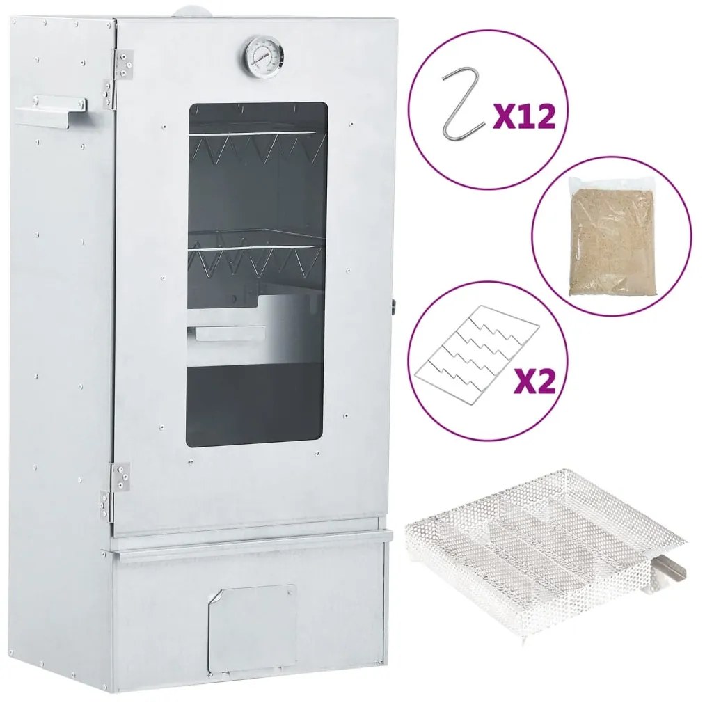 vidaXL Afumătoare cuptor/grătar, generator fum rece, oțel galvanizat
