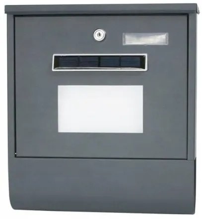 CUTIE POSTALA CU LED SOLAR, NUMAR DE CASA, SUPORT ZIAR, INOX, 33X36.5X12.5 CM