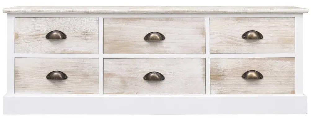 284130 vidaXL Bancă de hol, alb și maro deschis, 115 x 30 x 40 cm, lemn