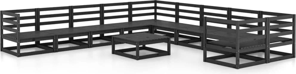 vidaXL Set mobilier de grădină, 11 piese, lemn masiv de pin