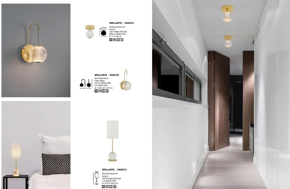 Aplica LED de perete moderna design elegant IP44 BRILLANTE
